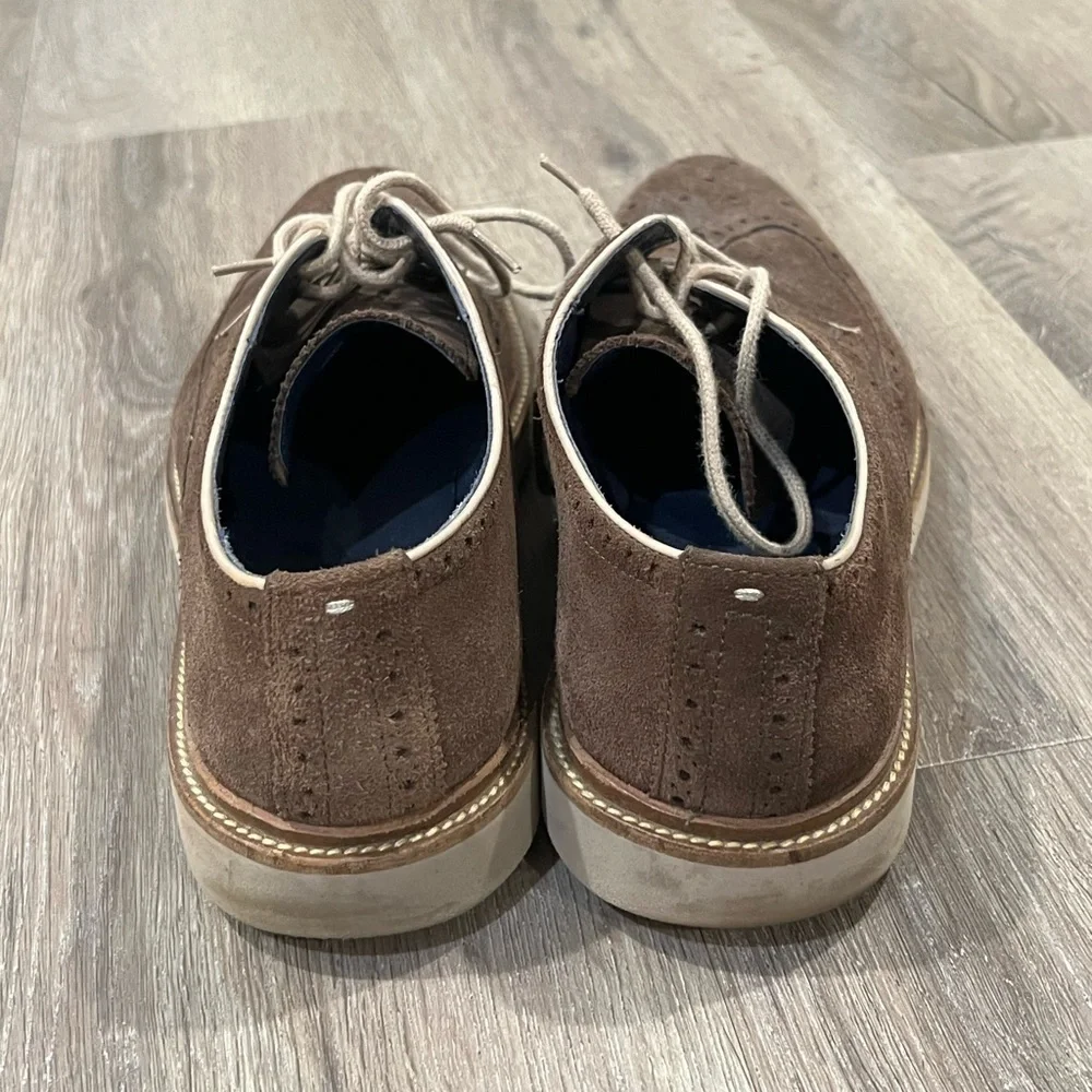 Cole Haan Size 10 Brown Suede Leather Wingtip Nubuck Oxford Barely Used Shoe